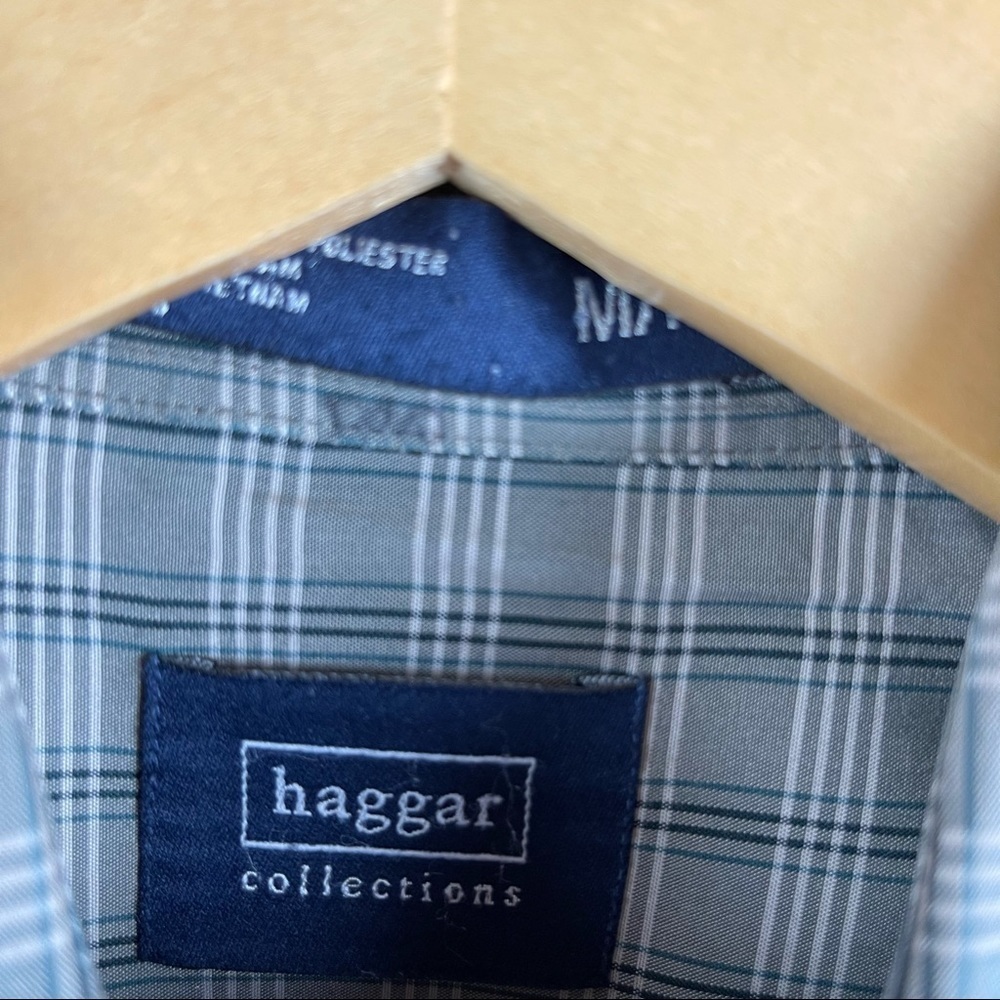 Men's Haggar & Dockers Medium Check Button Up Shirt 2 Pack Set Office - Picture 15 of 16
